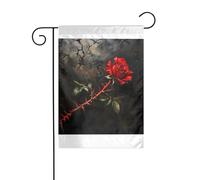 Wzywhj Image épine rose foncé drapeau de jardin d'été double face décoration cour 30,5 x 45,7 cm