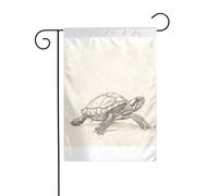Wzywhj Image esquisse de la petite tortue drapeau de jardin d'été double face décoration cour 30,5 x 45,7 cm