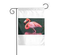 Wzywhj Image flamant rose drapeau de jardin d'été double face décoration cour 30,5 x 45,7 cm