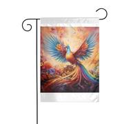 Wzywhj Image Little Phoenix On The Rainbow Drapeau de jardin d'été double face Décoration cour 30,5 x 45,7 cm
