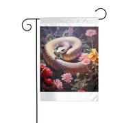 Wzywhj Image Little Snake In The Flowerbed Drapeau de jardin d'été double face Décoration cour 30,5 x 45,7 cm