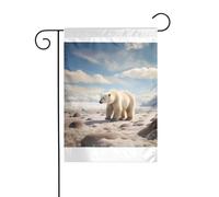 Wzywhj Image Ours polaire debout Drapeau de jardin double face Décoration cour 30,5 x 45,7 cm