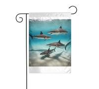 Wzywhj Image poisson dans la mer profonde drapeau de jardin d'été double face décoration cour 30,5 x 45,7 cm