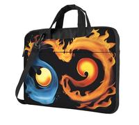 WZYWHJ Image symbole du feu et de l'eau ultra-mince portable à épaule unique ordinateur portable accessoires informatiques doux antichoc pour ordinateurs portables, Noir , 15.6 inch
