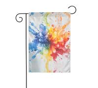 Wzywhj Impression explosion de peinture drapeau de jardin d'été double face décoration cour 30,5 x 45,7 cm