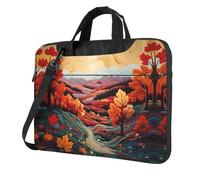 WZYWHJ Impression feuilles d'érable et collines ultra-mince portable à épaule unique pour ordinateur portable accessoires d'ordinateur doux antichoc pour ordinateurs portables, Noir , 15.6 inch