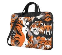 WZYWHJ Ink Tiger Prints Sac d'ordinateur portable ultra-fin à bandoulière pour ordinateur portable Accessoires doux antichoc pour ordinateurs portables, Noir , 13 inch