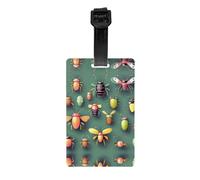 WZYWHJ Insect Atlas Étiquette de bagage imprimée avec bracelet amovible - Crochet de voyage pour une identification pratique - Léger et personnalisé format de carte de visite