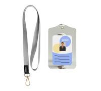 Wzywhj Insigne de travail imprimé astronaute solitaire étui de protection, couverture de carte d'identification en cuir avec corde de suspension amovible