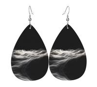 WZYWHJ Interstellar Ripple Picture Boucles d'oreilles pendantes goutte d'eau Boucles d'oreilles en cuir
