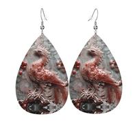 WZYWHJ Jade Bird Picture Boucles d'oreilles pendantes goutte d'eau Boucles d'oreilles en cuir pour femme