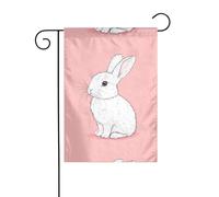 WZYWHJ Joli drapeau de jardin décoratif motif lapin 30,5 x 45,7 cm pour un environnement extérieur tendance