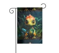 Wzywhj Joli drapeau de jardin d'été imprimé dinosaure double face décoration cour 30,5 x 45,7 cm