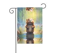 WZYWHJ Joli drapeau de jardin imprimé castor 30,5 x 45,7 cm pour un environnement extérieur tendance