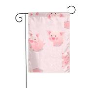 WZYWHJ Joli drapeau de jardin imprimé cochon rose 30,5 x 45,7 cm pour un environnement extérieur tendance