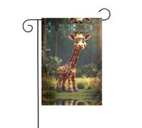WZYWHJ Joli drapeau de jardin imprimé girafe sauvage 30,5 x 45,7 cm pour un environnement extérieur tendance