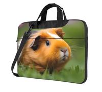 WZYWHJ Joli motif cochon d'Inde ultra fin portable à une épaule pour ordinateur portable, accessoires informatiques, doux et résistant aux chocs pour ordinateurs portables, Noir , 14 inch