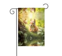 WZYWHJ Joli petit écureuil imprimé drapeau de jardin décoratif 30,5 x 45,7 cm pour un environnement extérieur tendance