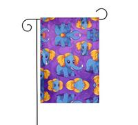 WZYWHJ Joli petit éléphant imprimé drapeau de jardin décoratif 30,5 x 45,7 cm pour un environnement extérieur tendance