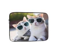 WZYWHJ Jolie paire de chats imprimés résistants aux chocs pour ordinateur portable 15 pouces pour hommes et femmes, voyage d'affaires, école, bureau, usage quotidien