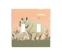WZYWHJ Jolie plaque murale décorative avec impression de rhinocéros, 11,4 x 11,4 cm, durable et élégante pour les zones résidentielles et commerciales