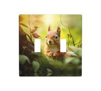 WZYWHJ Jolie plaque murale décorative avec imprimé petit écureuil, 11,4 x 11,4 cm, durable et élégante pour les zones résidentielles et commerciales