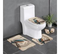 WZYWHJ Kate Kingfisher Lot de 4 tapis de salle de bain de qualité, durables, faciles à nettoyer, adaptés pour la salle de bain et les toilettes