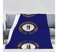 WZYWHJ Kentucky State Flag Printing Normal 280g Flanelle Couverture Canapé Chambre Lit Chaise Doux et Confortable Couverture Femme 167,6 x 228,6 cm