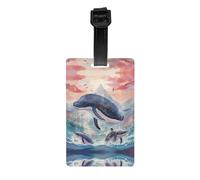 WZYWHJ Killer Whales in The Waves Picture Étiquettes de sac à bagages, étiquettes de protection de la vie privée pour homme et femme