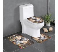 WZYWHJ Koala Chef Cooking Delicious Food Lot de 3 tapis de sol antidérapants et durables faciles à nettoyer pour salle de bain et toilettes