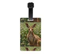 WZYWHJ Koala in The Clover Étiquette de bagage imprimée avec dragonne amovible - Crochet de voyage pour une identification facile - Format carte de visite léger et personnalisable