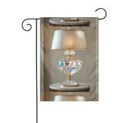 Wzywhj Lampe en cristal avec impression drapeau de jardin d'été double face décoration cour 30,5 x 45,7 cm