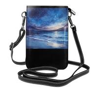 WZYWHJ Late Night Coastline Sac à bandoulière en cuir pour femme avec bandoulière réglable