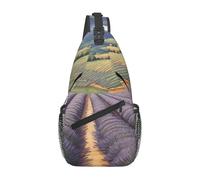 WZYWHJ Lavender Fields Prints Sac à bandoulière décontracté pour homme avec grande capacité de stockage et bandoulière réglable