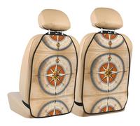 WZYWHJ Law of The Compass Navigation Prints Lot de 2 coussins de rangement anti-coups de pied pour siège de voiture multifonction après installation