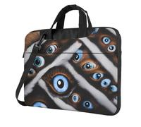 WZYWHJ Le mauvais œil a un motif ultra fin portable à une épaule pour ordinateur portable, accessoires informatiques, doux et résistant aux chocs pour ordinateurs portables, Noir , 15.6 inch