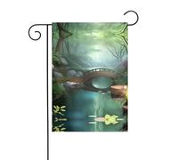 Wzywhj Little Bridge In The East Drapeau de jardin d'été double face Décoration cour 30,5 x 45,7 cm