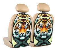 WZYWHJ Little Fat Tiger Head Lot de 2 coussins de rangement anti-coups de pied pour siège de voiture multifonction après installation