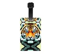 WZYWHJ Little Fat Tiger Head Prints Étiquettes de sac à bagages pour homme et femme Étiquettes de protection de la vie privée