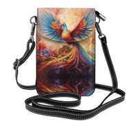 WZYWHJ Little Phoenix on the Rainbow Sac à bandoulière en cuir imprimé pour téléphone portable - Cadeau polyvalent pour femme, marche, camping, shopping et voyage