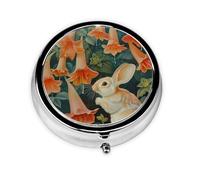 WZYWHJ Little Rabbit Under The Morning Glory Boîte à médicaments circulaire avec compartiments