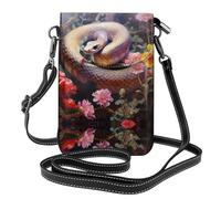 WZYWHJ Little Snake in the Flowerbed Picture Sac à bandoulière en cuir pour femme avec bandoulière réglable