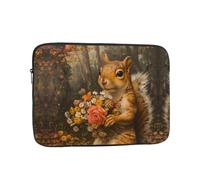 WZYWHJ Little Squirrel Holding Flowers Printed Shockproof Portable Laptop Sleeve Case 17" for Men and Women Business Travel School Office Daily Use
