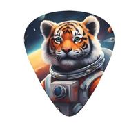 Wzywhj Little Tiger In Space Lot de 12 médiators à prise en main facile pour votre basse, ukulélé, guitare acoustique et électrique