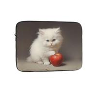 WZYWHJ Little White Cat Eating Fruit Printed Shockproof Portable Laptop Sleeve Case 15" for Men and Women Business Travel School Office Daily Use