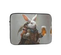 WZYWHJ Little White Rabbit Holding Beer Printed Antichoc Portable Laptop Sleeve Case 15" for Men and Women Business Travel School Office Daily Use
