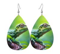 WZYWHJ Lizard Boucles d'oreilles en cuir pour femme Motif gros plan Simple Goutte d'eau Cadeau de vacances tendance