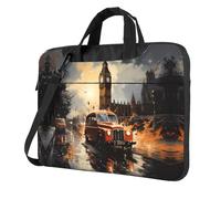 WZYWHJ London Color Taxi Picture Sac d'ordinateur portable ultra-fin portable à épaule unique accessoires informatiques doux antichoc pour ordinateurs portables, Noir , 13 inch