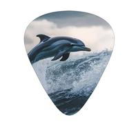 Wzywhj Lot de 12 médiators de guitare avec motif de saut en forme de dauphin pour basse, ukulélé, guitare acoustique et électrique