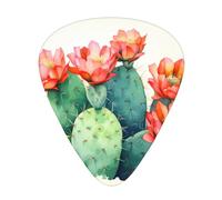 Wzywhj Lot de 12 médiators en ABS pour guitare basse, ukulélé, guitare acoustique ou électrique Motif cactus aquarelle